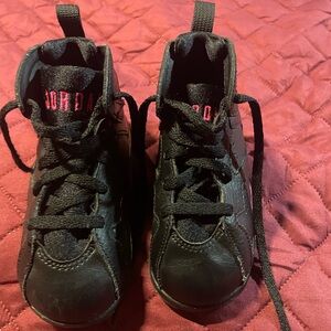 Jordan Kids Black and Pink Sneakers